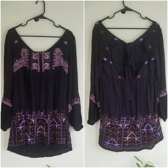 NWT Free People Rhiannon Embroidered Mini Dress - Picture 2 of 5